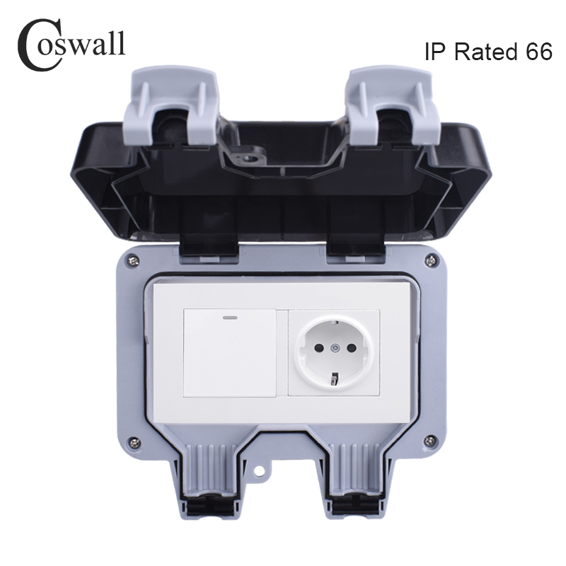 Outdoor Power Outlet Waterproof - Coswall IP66 مانعة للماء في الهواء