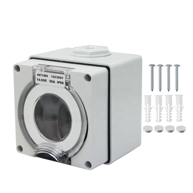 Outdoor Power Outlet Waterproof - 50 أمبير مولد RV صندوق مداخل