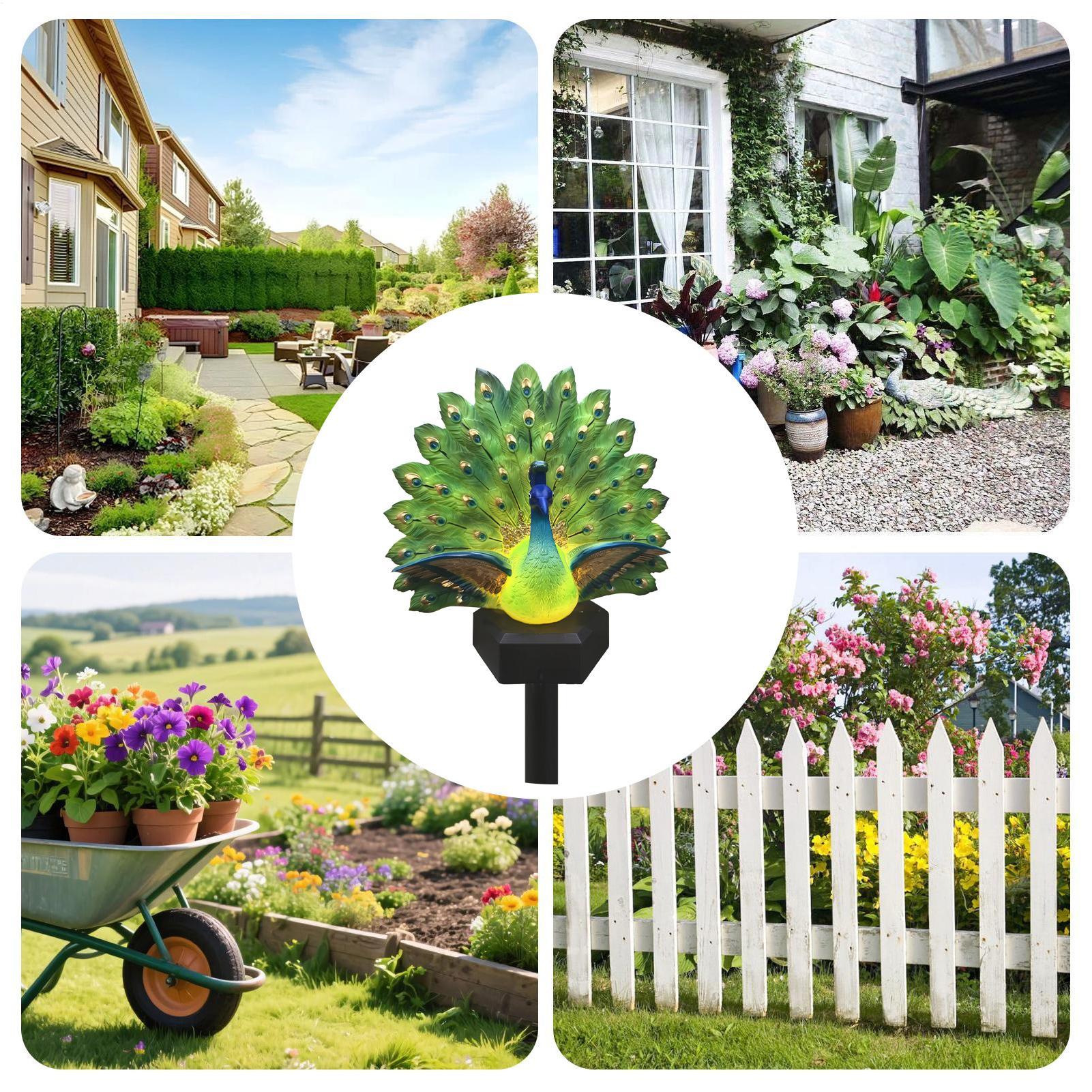 Outdoor Yard Power Stake - تمثال طائر يعمل بالطاقة الشمسية، مقاوم
