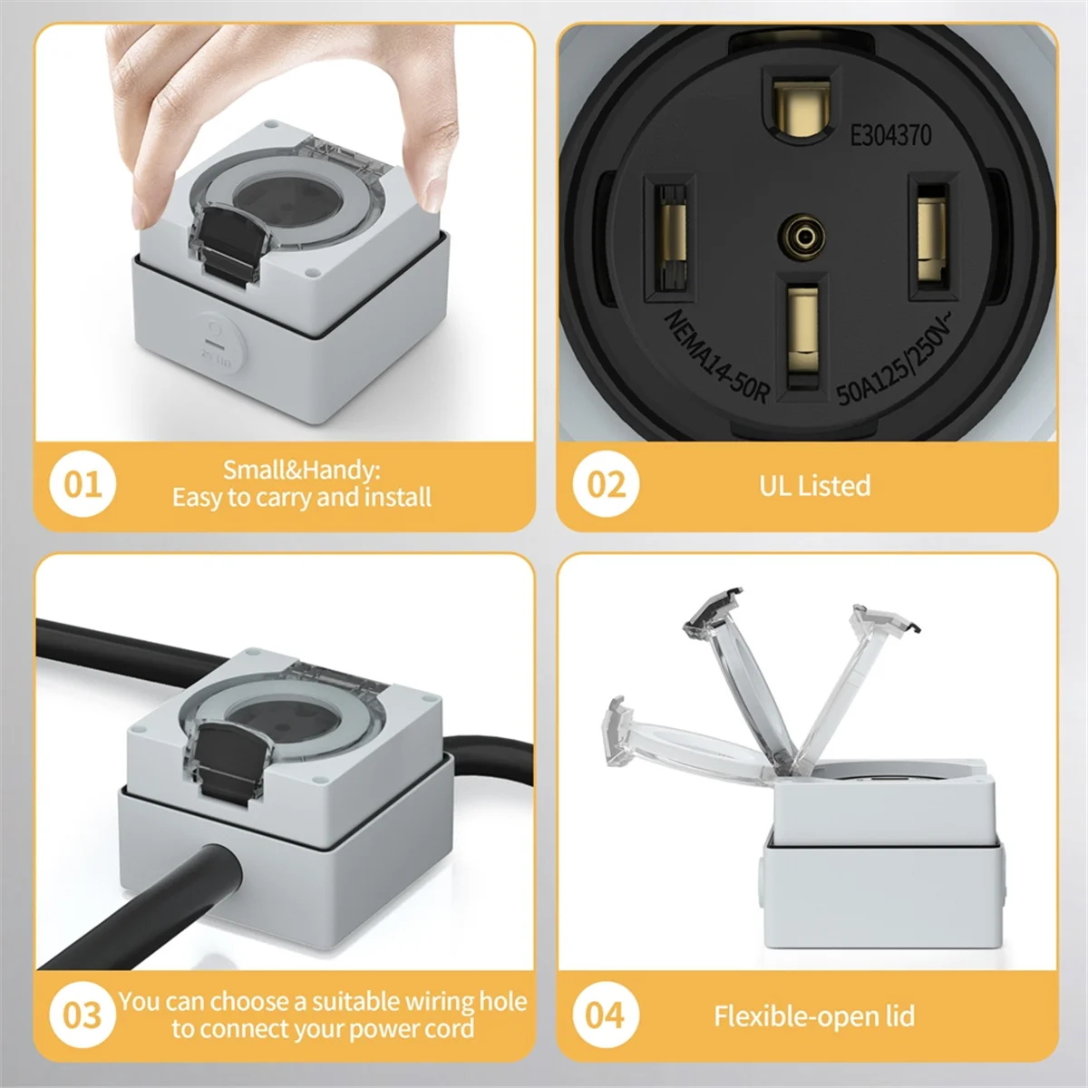 Outdoor Power Receptacle Box - صندوق مأخذ طاقة AT16 50 أمبير،
