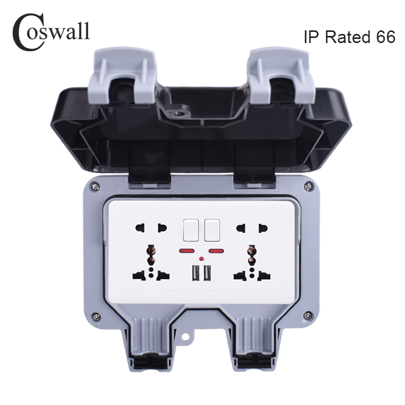 Outdoor Power Outlet Waterproof - Coswall-مقبس حائط مقاوم للماء IP66 ،
