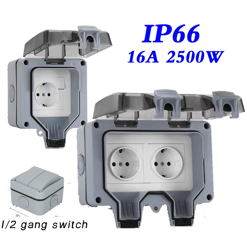 Outdoor Power Outlet Waterproof - الاتحاد الأوروبي KR في الهواء الطلق