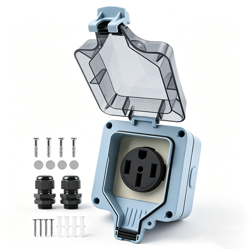 Outdoor Power Outlet Waterproof - صندوق مأخذ كهربائي خارجي مقاوم للماء