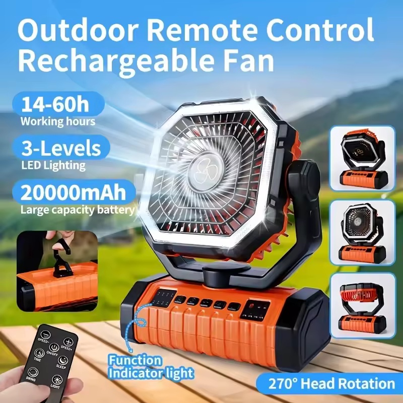 Outdoor Power Timer - مروحة تخييم بسعة 20000 مللي أمبير