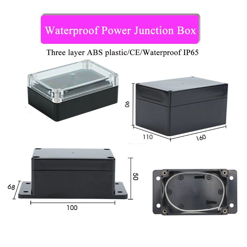 Outdoor Power Monitor - صندوق توصيل بلاستيكي أسود ثلاثي الطبقات