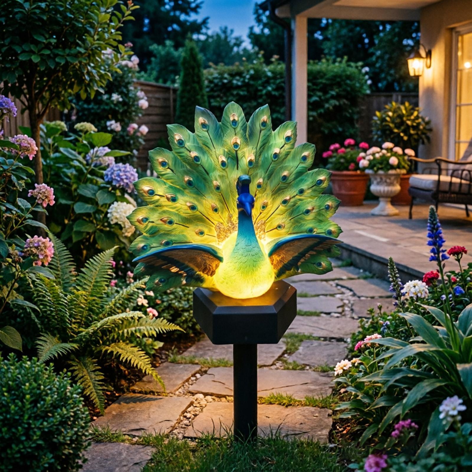 Outdoor Yard Power Stake - ديكور حديقة الطيور بالطاقة الشمسية، ديكورات