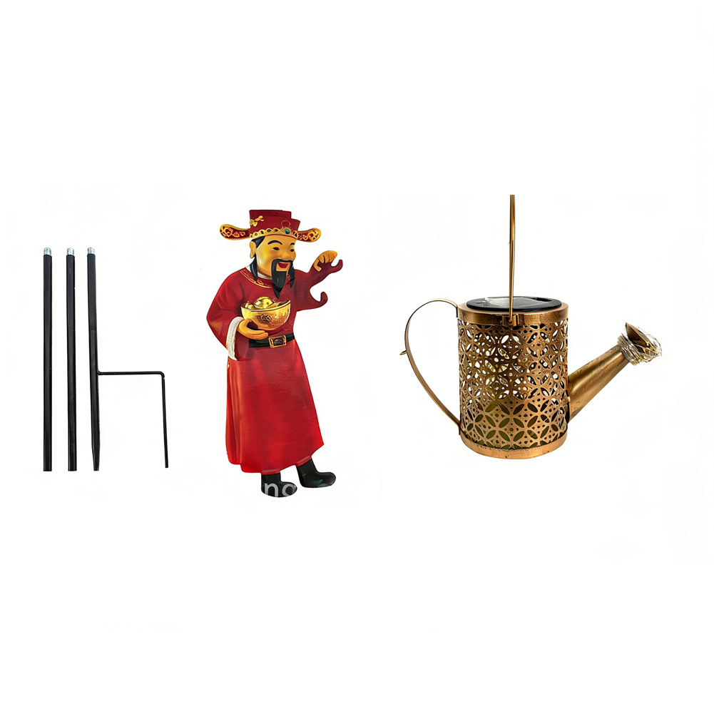 فانوس معدني أحمر يعمل بالطاقة  - مراجعة Outdoor Yard Power Stake وسعره