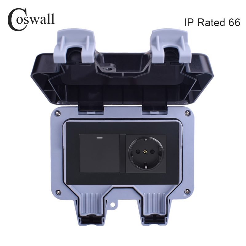 Coswall IP66 مانعة للماء في ال - مراجعة Outdoor Power Outlet Waterproof وسعره