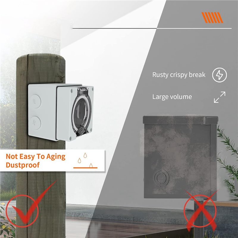 صندوق منافذ طاقة ABVC 6X 50 أم - مراجعة Outdoor Power Receptacle Box وسعره