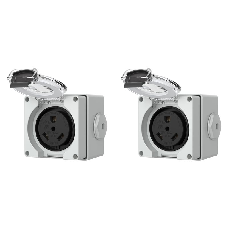 2X 30Amp صندوق منافذ الطاقة، 1 - مراجعة Outdoor Power Receptacle Box وسعره