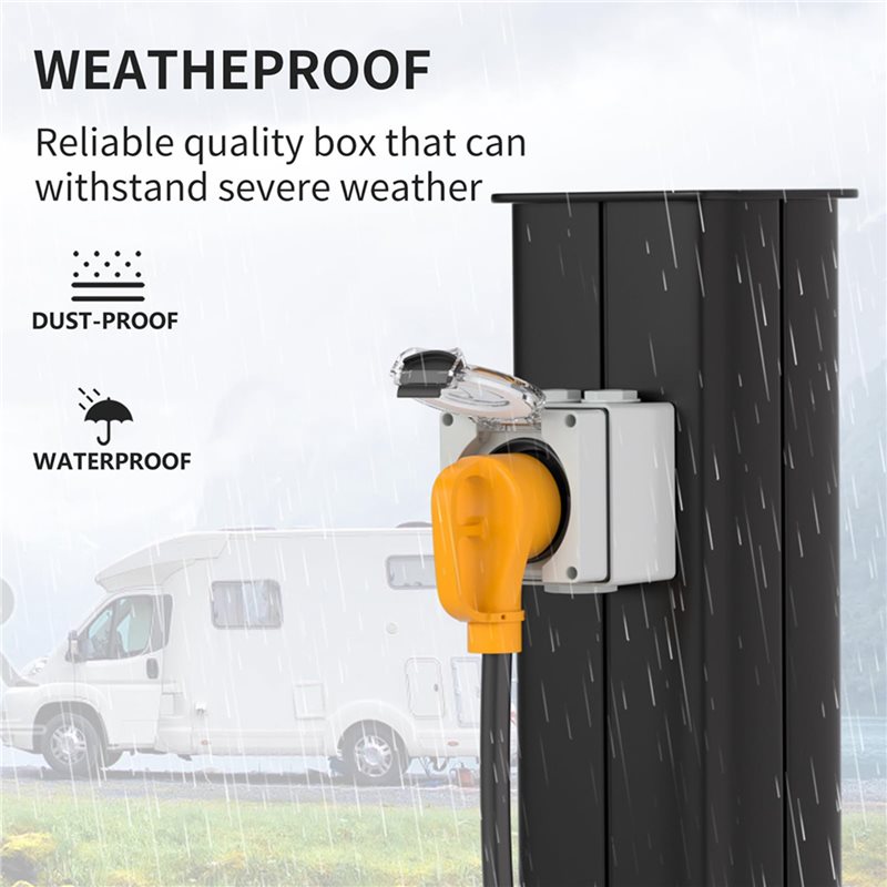 2X 30Amp صندوق منافذ الطاقة، 1 - مراجعة Outdoor Power Receptacle Box وسعره