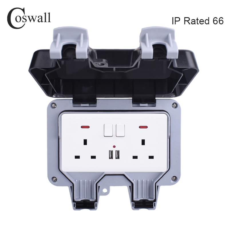 Coswall-مقبس حائط مقاوم للماء  - مراجعة Outdoor Power Outlet Waterproof وسعره