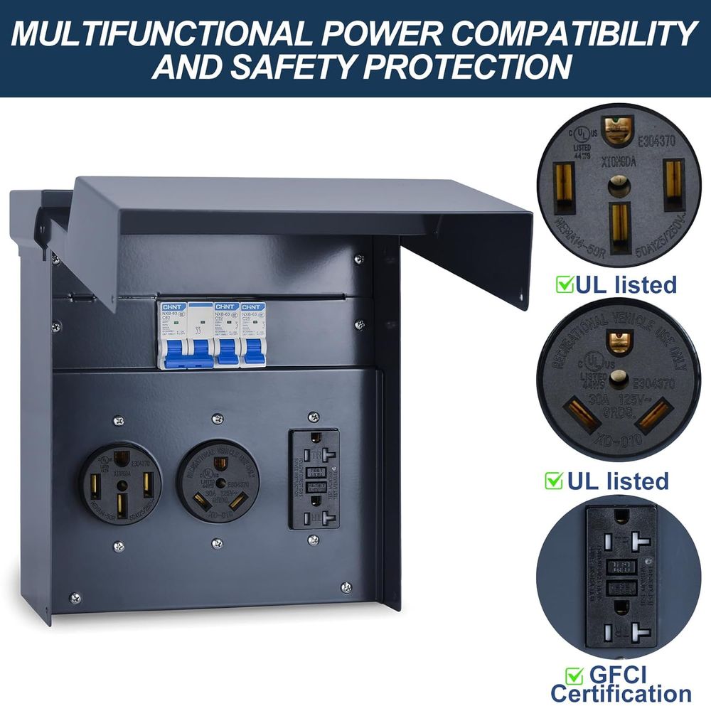 لوحة كهربائية للمركبات الترفيه - مراجعة Outdoor Power Receptacle Box وسعره
