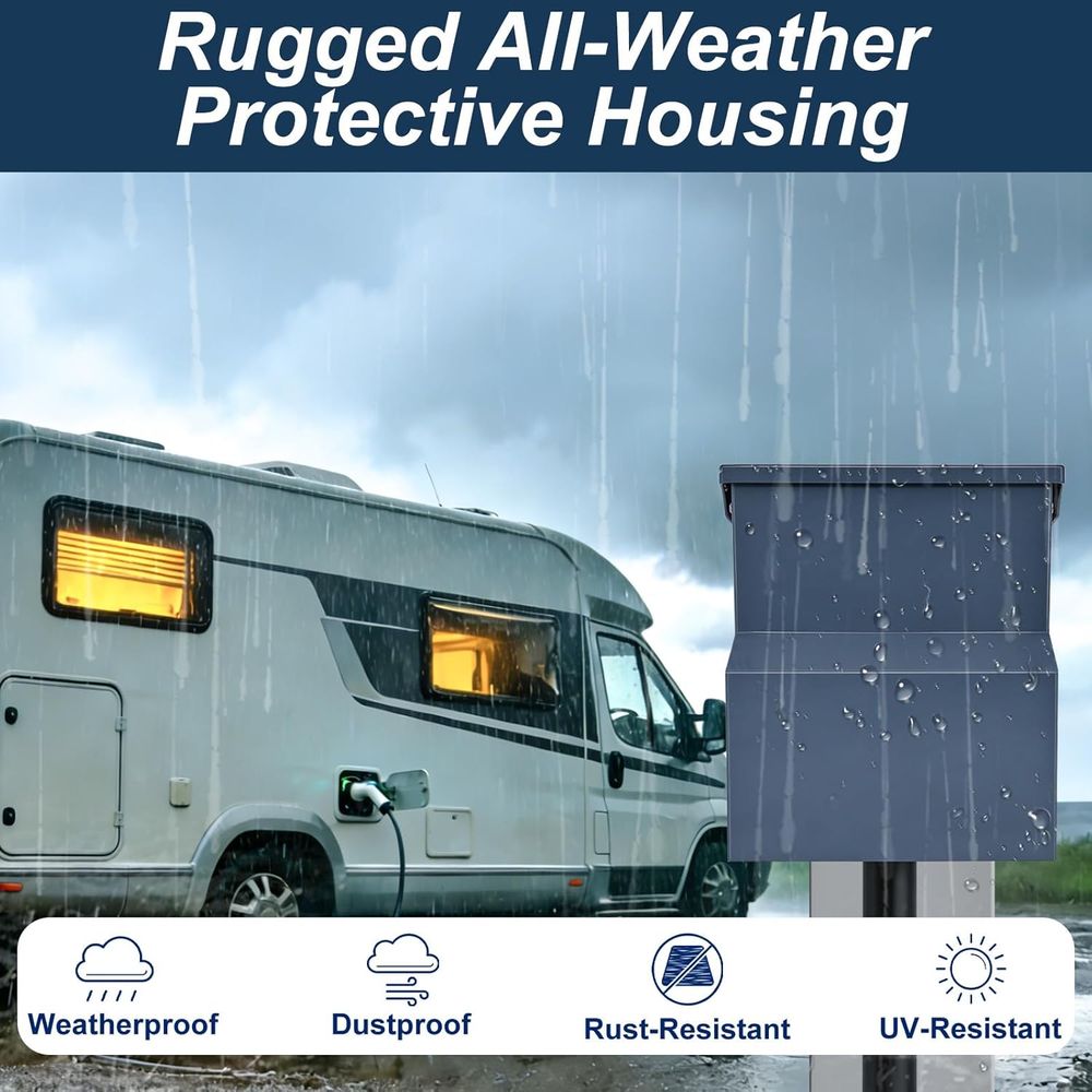 لوحة كهربائية للمركبات الترفيه - مراجعة Outdoor Power Receptacle Box وسعره