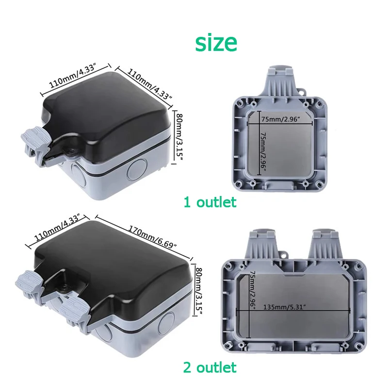الاتحاد الأوروبي KR في الهواء  - مراجعة Outdoor Power Outlet Waterproof وسعره