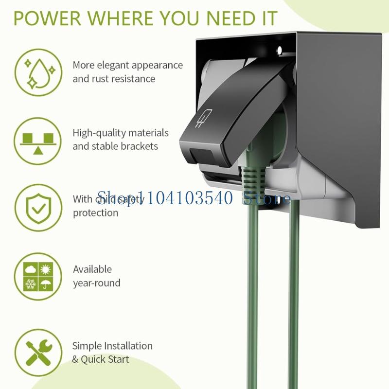 02DC Outlet Outlet Outlet Sock - مراجعة Outdoor Power Outlet Waterproof وسعره