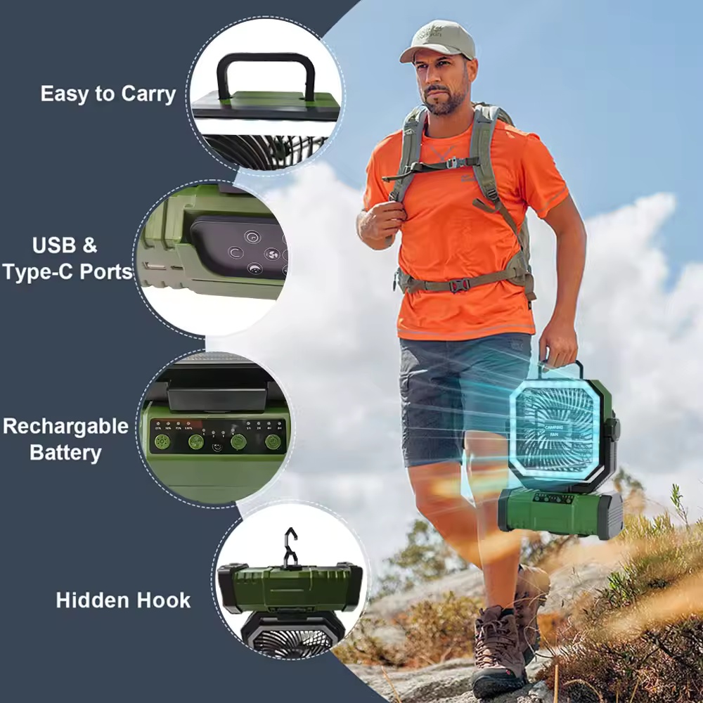 مروحة تخييم بسعة 20000 مللي أم - مراجعة Outdoor Power Timer وسعره