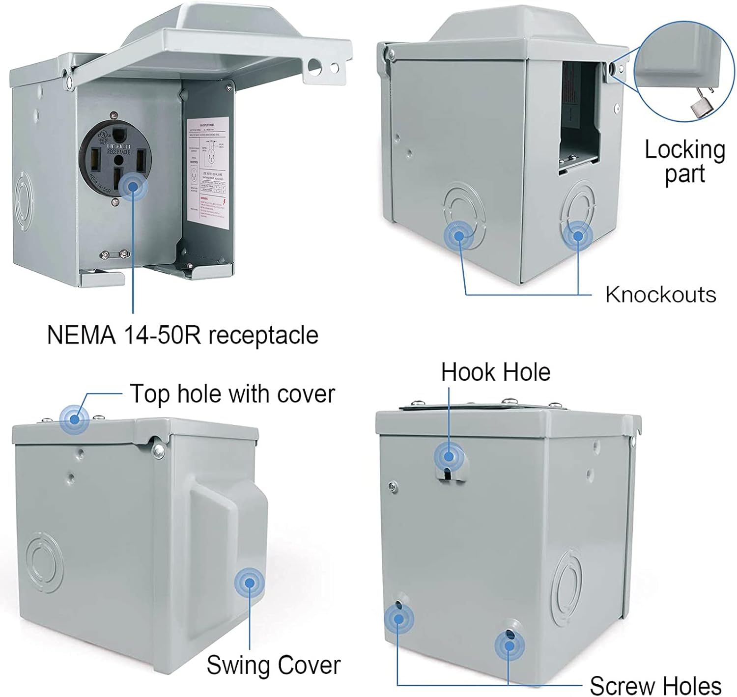 صندوق مخرج طاقة RV 30/50 أمبير - مراجعة Outdoor Power Receptacle Box وسعره