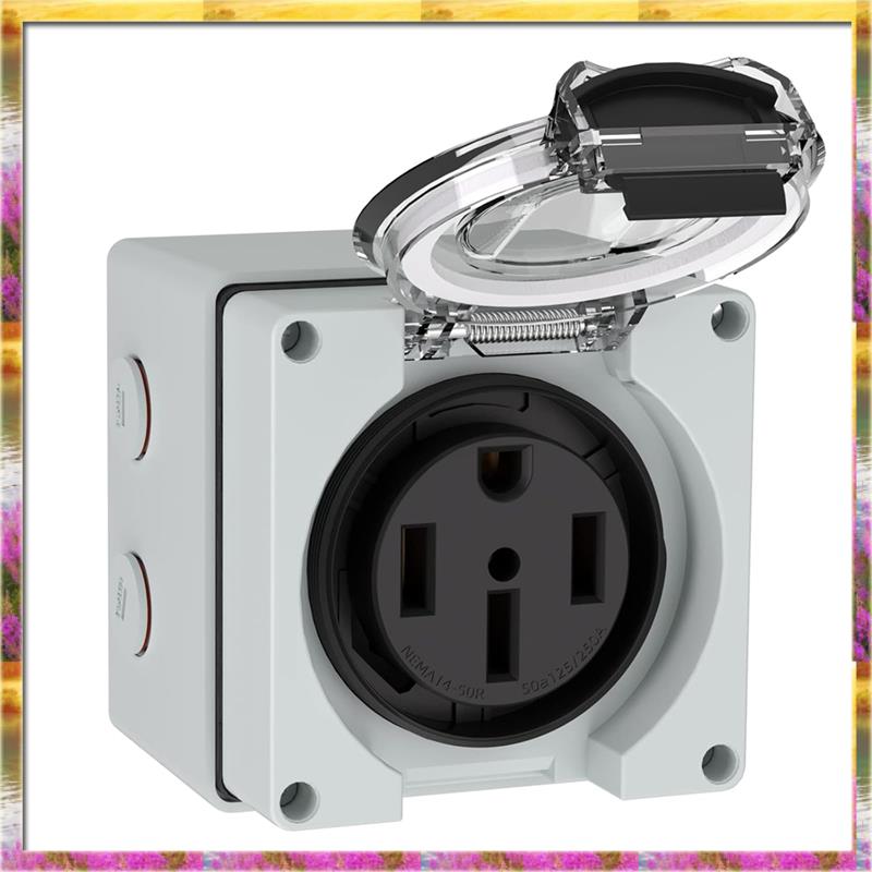 AA46 HOT-50Amp صندوق مخرج طاقة - مراجعة Outdoor Power Receptacle Box وسعره